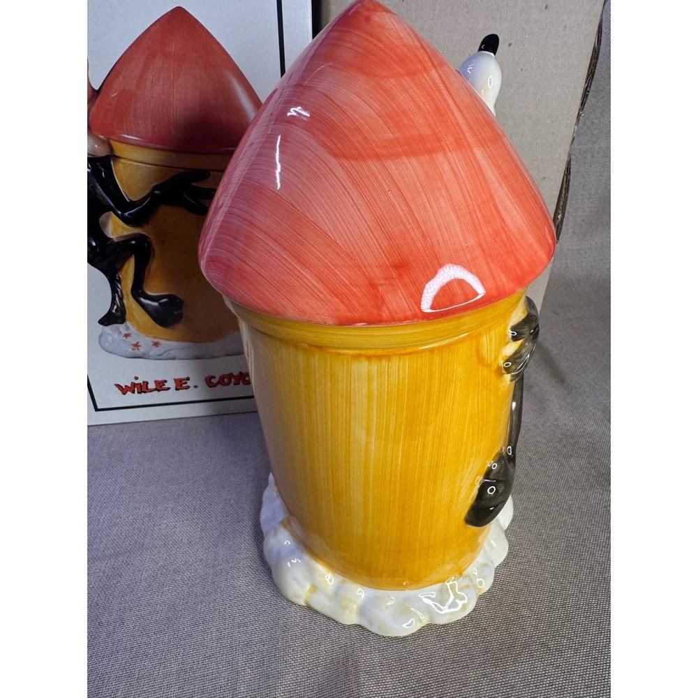 Vintage 1993 Looney Tunes Wile E Coyote Acme Rocket Cookie Jar Certified Int Box